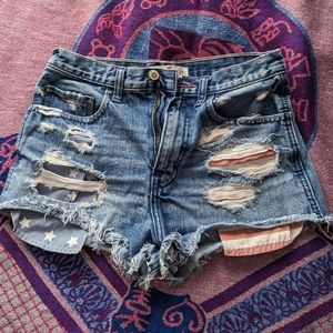 Hollister American Flag Jean Shorts